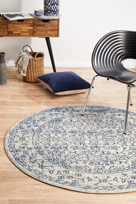 Whisper White Transitional Round Rug