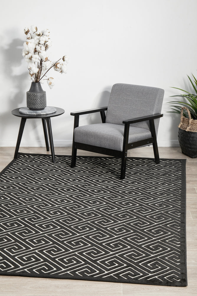 Mid-century Modern Alisa Black and Gold Rug