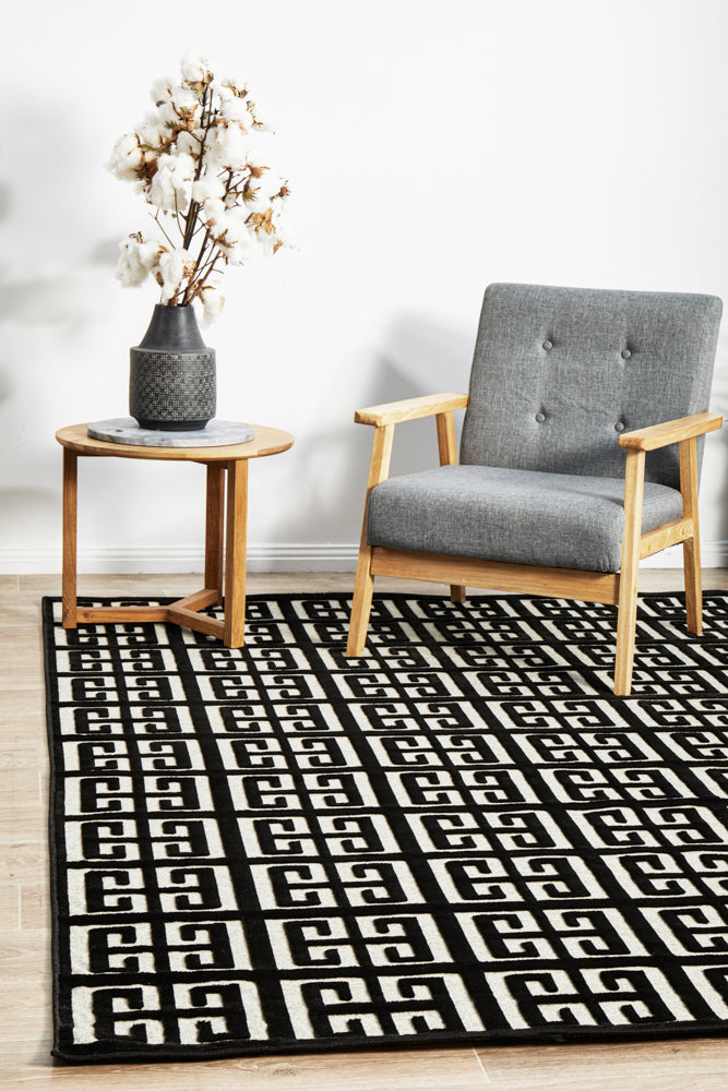 Mid-century Modern Zara Black and Gold Rug