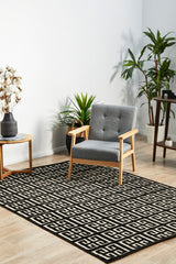 Mid-century Modern Zara Black and Gold Rug