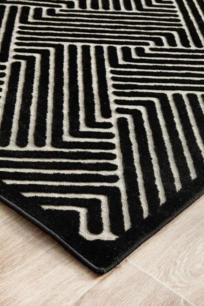 Mid-century Modern Sophia Black and Gold Rug