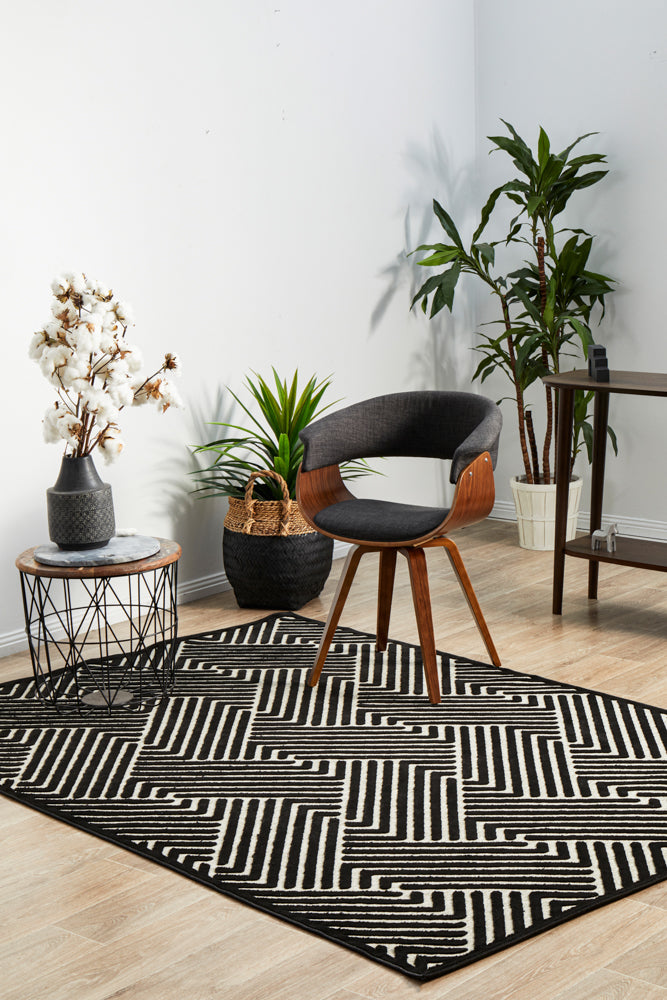 Mid-century Modern Sophia Black and Gold Rug