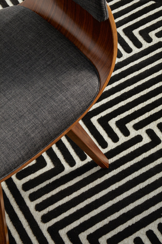 Mid-century Modern Sophia Black and Gold Rug