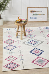 Konde White Bohemian Rug