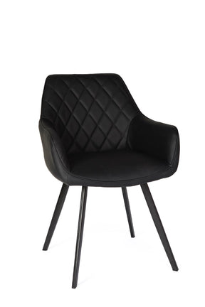 Pavia Black Faux Leather Dining Chairs - Set of 2