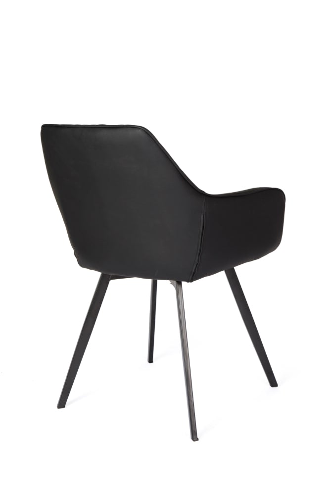 Pavia Black Faux Leather Dining Chairs - Set of 2