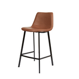 Victor Cognac Faux Leather Bar Stools - Set of 2