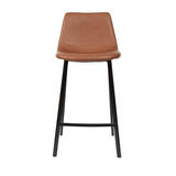 Victor Cognac Faux Leather Bar Stools - Set of 2