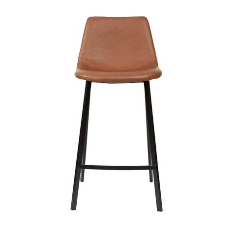 Victor Cognac Faux Leather Bar Stools - Set of 2